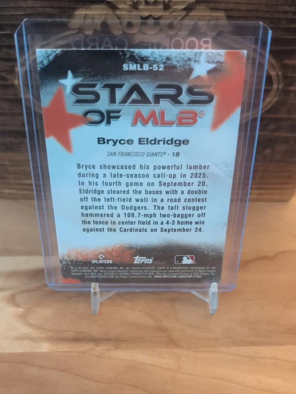 2026 Topps Series 2 Bryce Eldridge Stars Of MLB Rookie Card Giants - Picture 2 of 2